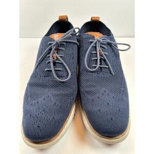 Cole Haan ZeroGrand Mens Size 12 Blue Knit Wingtip Oxford Shoes Knit
